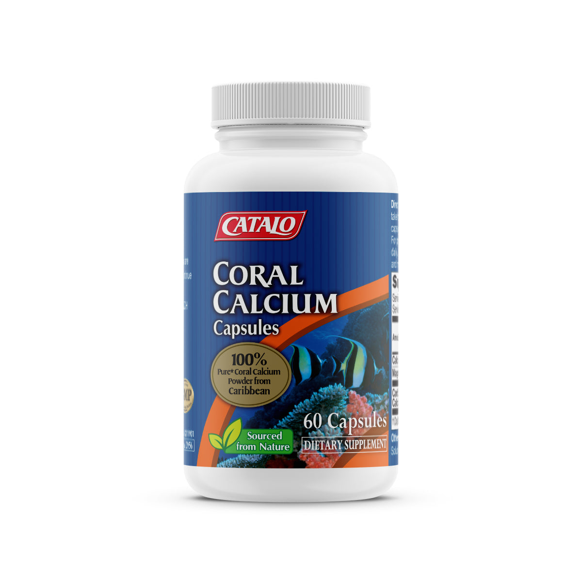 CATALO家得路加勒比純天然珊瑚鈣 60粒，含多種天然礦物，強健骨骼及牙齒，提升免疫力，促進傷口復原，適合孕婦及運動量少人士。