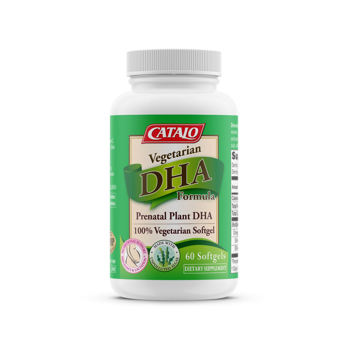 CATALO家得路藻油DHA活腦補眼配方 60粒，含life’sDHA™高純度藻油，促進腦部及視力健康，適合孕婦及素食者。