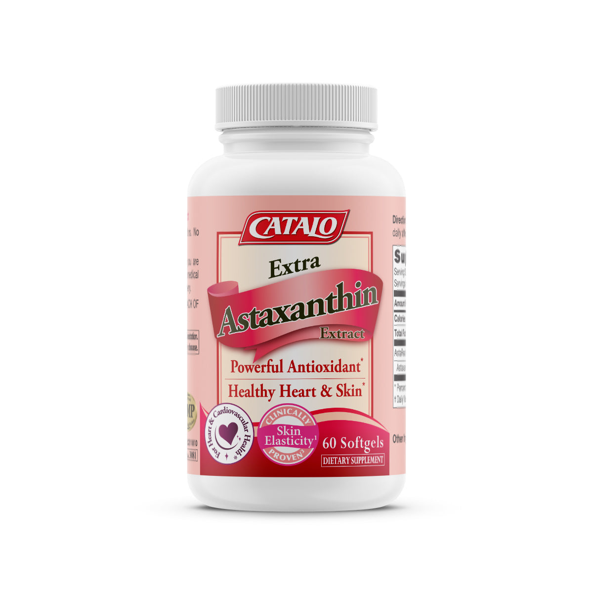 CATALO家得路天然蝦青素精華 60粒，含AstaREAL®雨生紅球藻精華，強效抗氧化，支援心血管健康，減淡皺紋，保持肌膚青春，適合關注抗衰老人士。