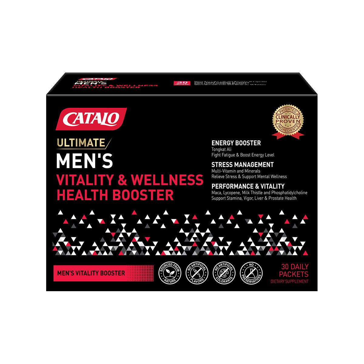 CATALO家得路男士活力能量營養組合 30包，含瑪卡及番茄紅素，提升體力，紓緩壓力，促進肝臟健康，適合關注健康的男士。