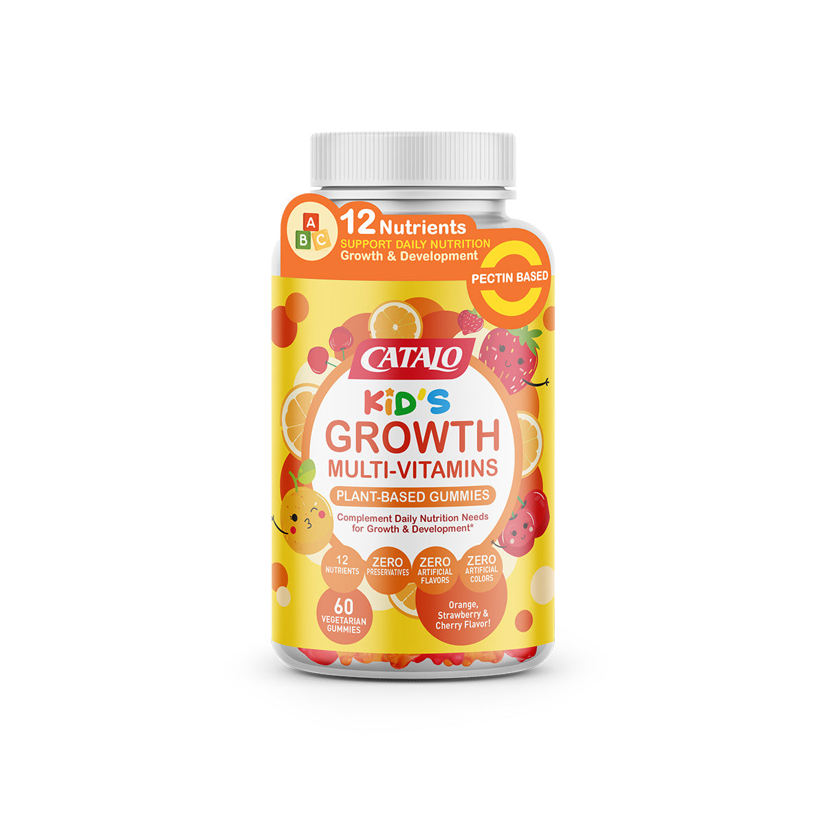 CATALO家得路兒童健營成長維他命植物軟糖 60粒，含12種必需營養素，促進兒童成長及器官發育，提升免疫力，有助腦部發展，適合2歲以上兒童。