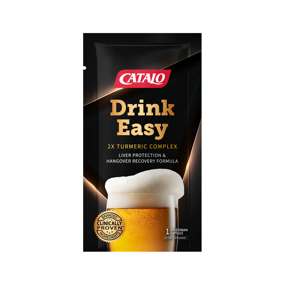 CATALO家得路Drink Easy雙重薑黃護肝配方 10粒，含C3 Reduct®薑黃素，解酒護肝，緩解宿醉，適合常飲酒人士。